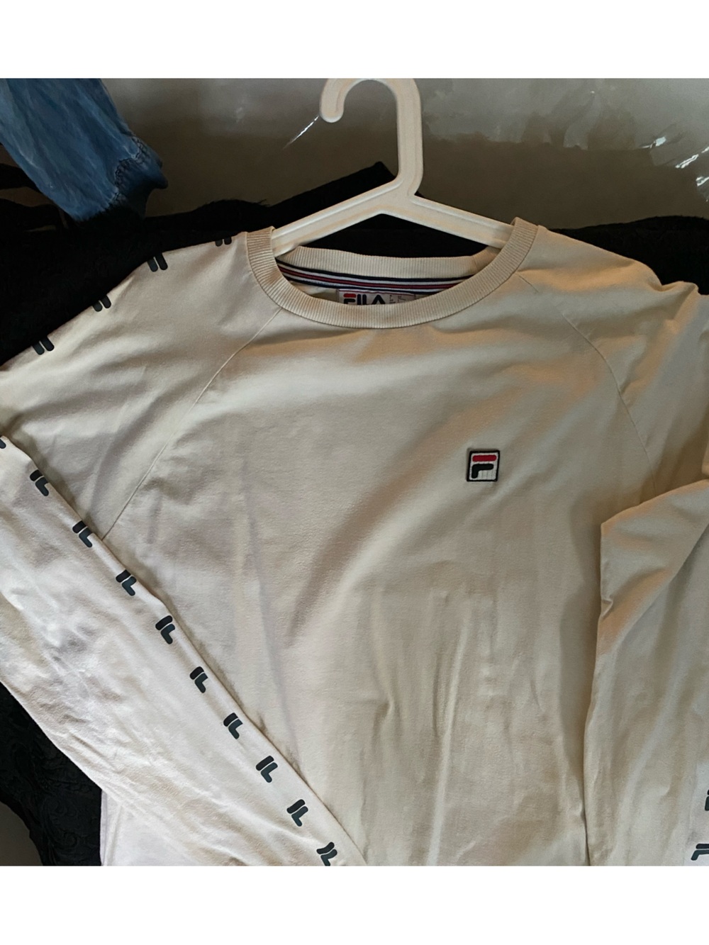 Fila Cream Logo Long Sleeve Tee